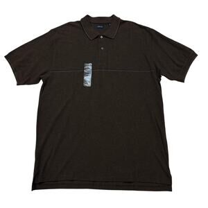 Izod Polo Shirt Mens Size XL Brown Short Sleeve Golf Pullover 100% Cotton Casual